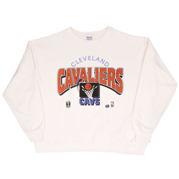 Vintage Nba Cleveland Cavaliers 1990S White Sweatshirt Size 2XL Made In Usa