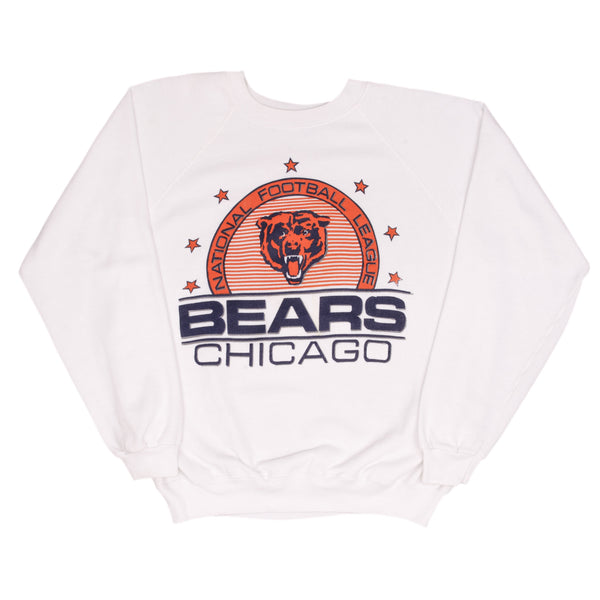 Vintage Nfl Chicago Bears Hanes White Sweatshirt 1980S Size XL Made In USA