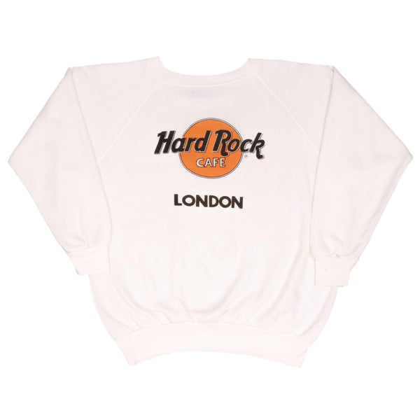 Vintage Hard Rock Cafe London White Sweatshirt 1980S Size Large