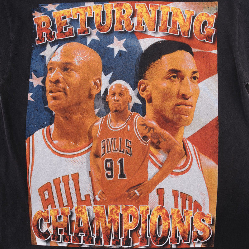 Vintage Bootleg NBA Champs 1997 Chicago Bulls Tee Shirt Size Large