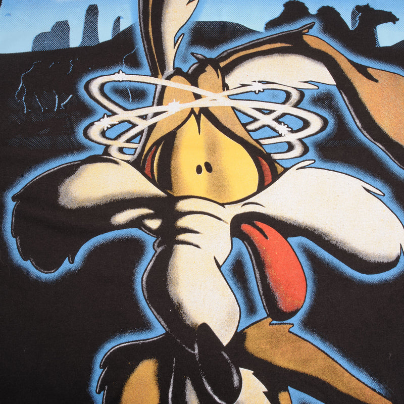 Bootleg All Over Print Looney Tunes Wile E Coyote Tee Shirt Size XL Single Stitch