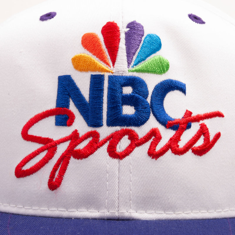 VINTAGE NBC SPORTS 1990S WHITE SNAP BACK CAP