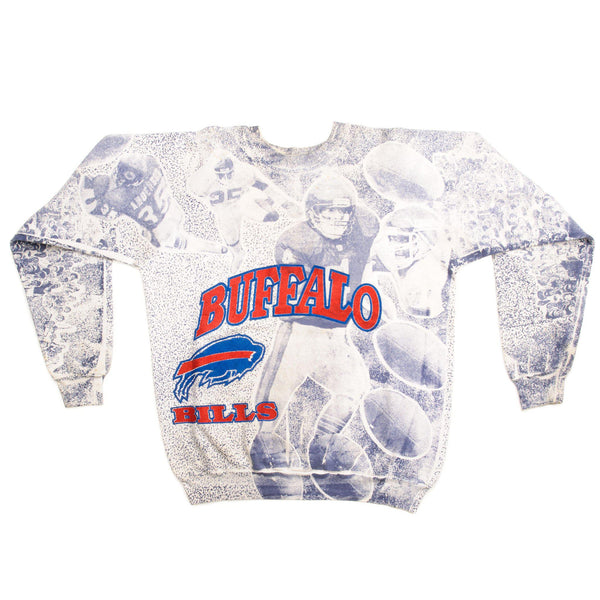 SUDADERA VINTAGE NFL BUFFALO BILLS CON ESTAMPADO COMPLETO, TALLA XL