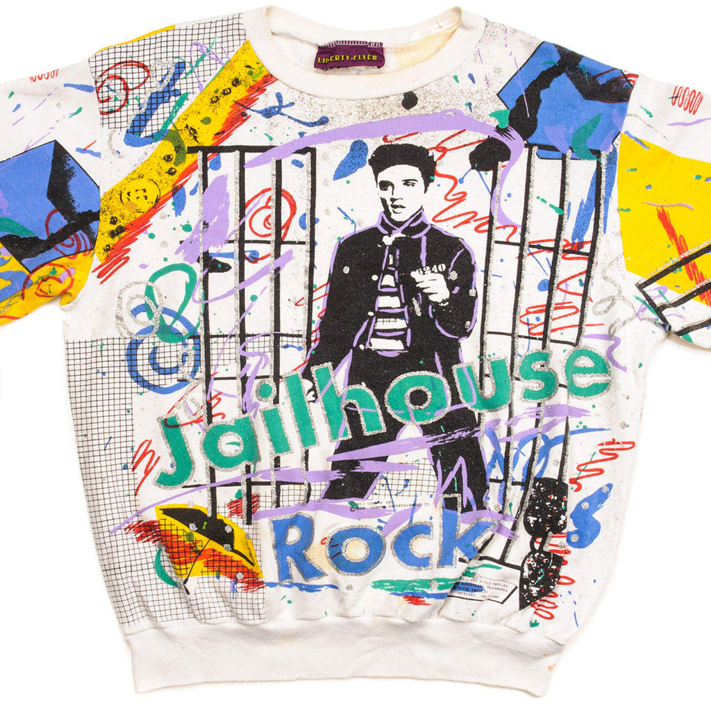 SUDADERA VINTAGE CON ESTAMPADO COMPLETO DE ELVIS, TALLA GRANDE, 1989, FABRICADA EN EE. UU.