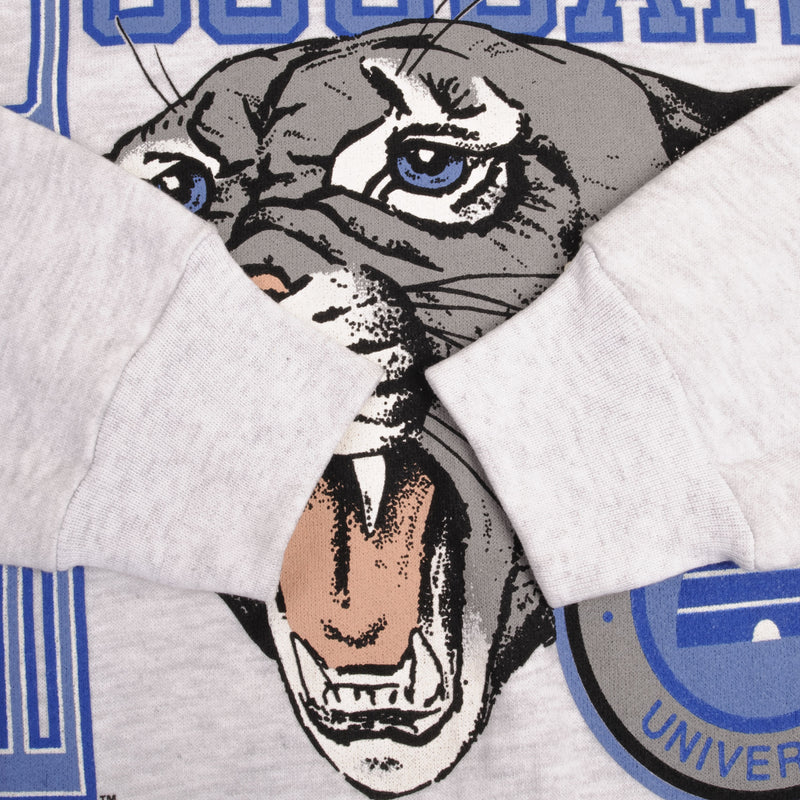 SUDADERA VINTAGE BYU BRIGHAM YOUNG UNI COUGARS 1990S XL FABRICADA EN EE. UU. STOCK MUERTO