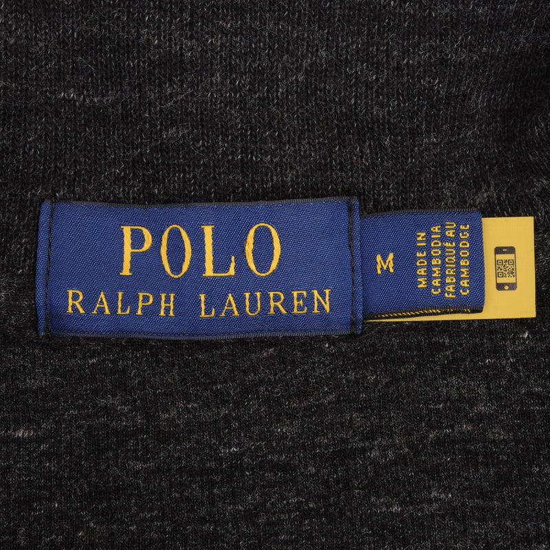 POLO RALPH LAUREN SUÉTER GRIS OSCURO CON CREMALLERA DE 1/4, TALLA MEDIANA