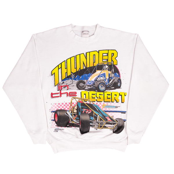 Vintage Tuscon Raceway Park Thunder In The Desert Tqma USAC Sweatshirt 1992 XL Made In Usa