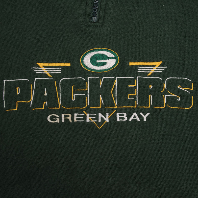 Vintage Nfl Green Bay Packers Quarter Zip Sweatshirt 1990S Size Large