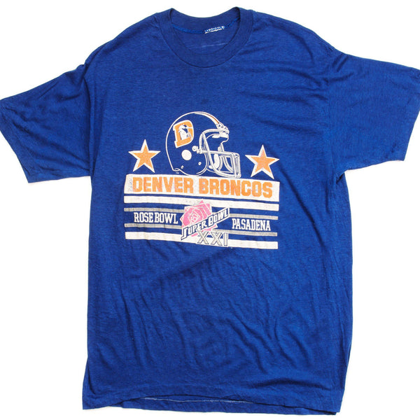 CAMISETA VINTAGE DE LA NFL DE LOS DENVER BRONCOS DE 1987, TALLA MEDIANA