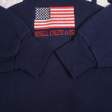 Vintage Russell Athletic Usa Flag Navy Blue Sweatshirt 1990S Size Large Made In USA