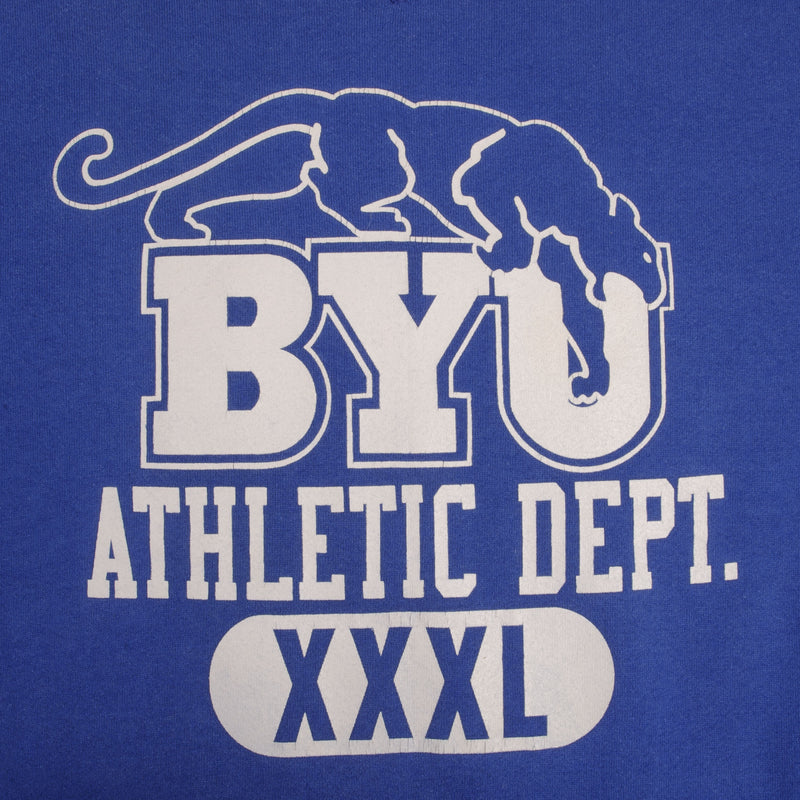 Vintage Byu Brigham Young University Cougars 1990S Russell Sweatshirt Size 3XL Made In USA