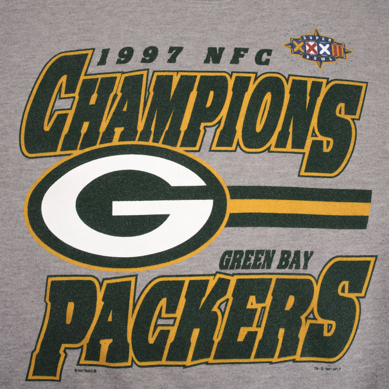 Vintage Nfl Green Bay Packers Nfc Champions 1997 Sweatshirt Size Large Youth (14/16) Made In USA