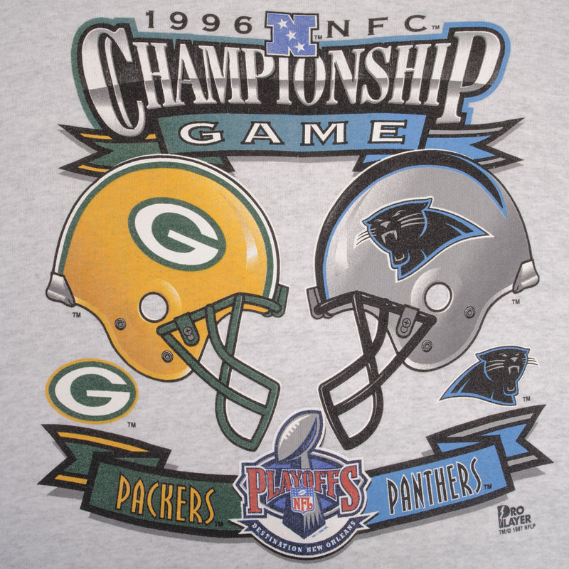 Vintage NFL Green Bay Packers Vs Carolina Panthers NFC Championship Final 1996 Sweatshirt Size Large Made In Usa