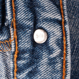 Beautiful Indigo Levis 505 Jeans Made in USA with Medium wash With Some light Whiskers.

Size on Tag 36X31 (same actual size)

Back Button #501


