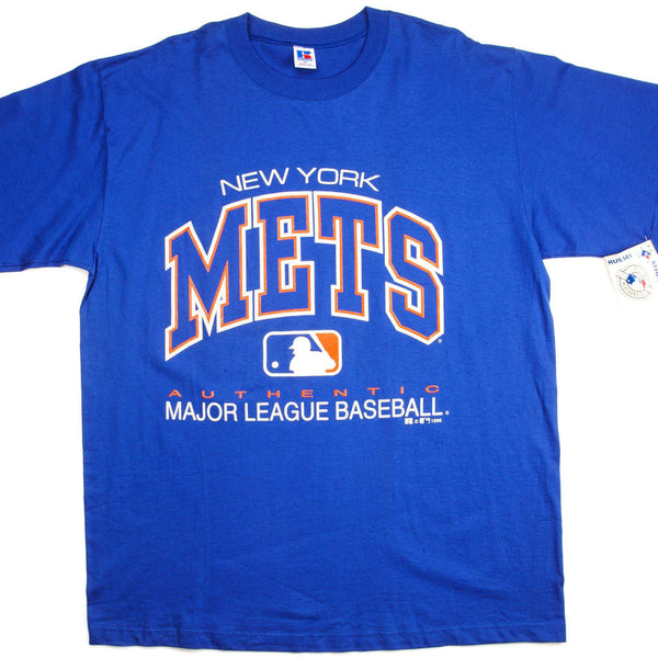 Vintage MLB New York Mets Tee Shirt 1996 Size XL Made In USA Deadstock With Original Tag BLUE.