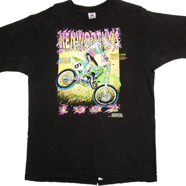 CAMISETA NACIONAL PROFESIONAL VINTAGE DE KENWORTHY, TALLA GRANDE, 1992, FABRICADA EN EE. UU.