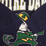 Vintage Ncaa Notre Dame University Irish Blue Sweatshirt 1990S Size 2XL Made In USA