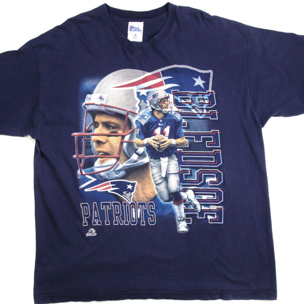 VINTAGE NFL NEW ENGLAND PATRIOTS DREW BLEDSOE TEE SHIRT SIZE 2XL MADE IN USA