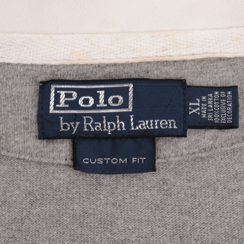 Vintage Polo Ralph Lauren Grey Rugby Polo Shirt 1990S Size XL