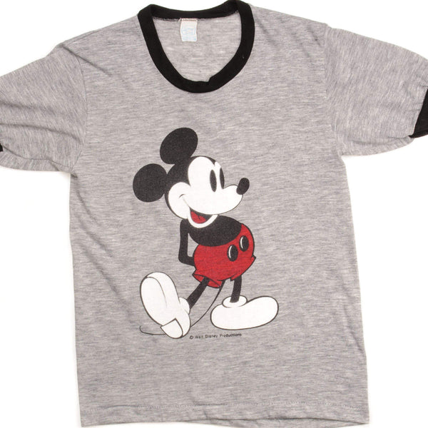 CAMISETA VINTAGE DE DISNEY MICKEY MOUSE, AÑOS 70, TALLA PEQUEÑA, FABRICADA EN EE. UU.