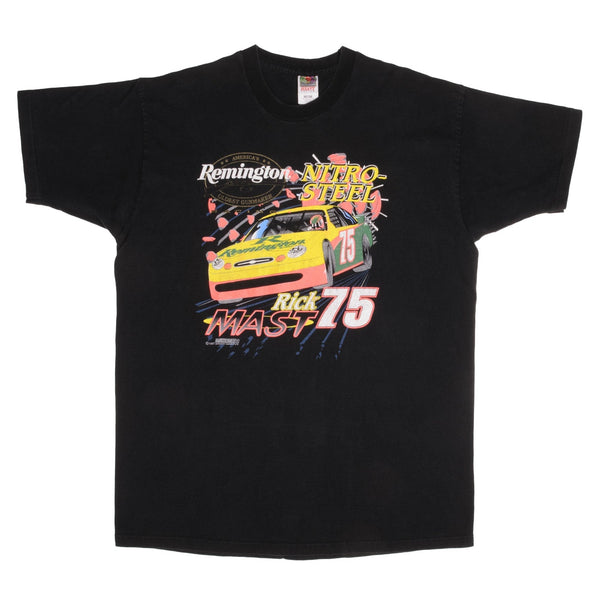 Vintage Nascar Rick Mast Remington Tee Shirt 1997 Size 2XL Made In Usa With Single Stitch Sleeves