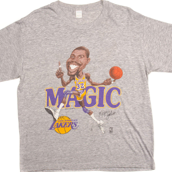 CAMISETA ANTIGUA NBA LA LAKERS MAGIC JOHNSON TALLA MEDIANA FABRICADA EN EE. UU.