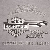 Vintage Harley Davidson Loud & Proud Kinnelon New Jersey Grey Hoodie Sweatshirt 2002 Size XL