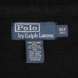 Vintage Ralph Lauren Full Zip Classic Black Hoodie Sweatshirt 1990S Size XL Tall