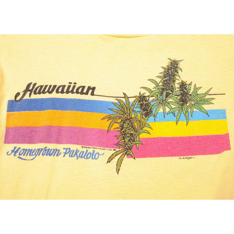 VINTAGE HAWAIIAN WEED HOMEGROWN PAKALOLO TEE SHIRT 1981 SIZE SMALL