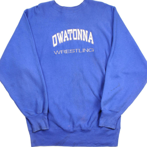 SUDADERA DE LUCHA VINTAGE CHAMPION DE TEJIDO INVERSO DE OWATONNA, AÑOS 90, XL, FABRICADA EN EE. UU.