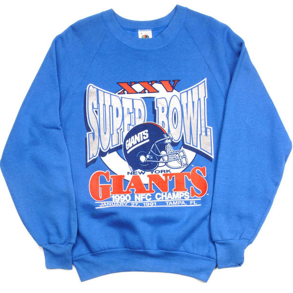 SUDADERA VINTAGE NFL NEW YORK GIANTS XXV SUPER BOWL AÑOS 1990 TALLA MEDIANA FABRICADA EN EE. UU.