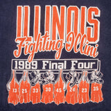 Vintage University Of Illinois Fighting Illini 1989 FInal Four Basketball NCAA Champion Tee Shirt Size Large Made In USA With Single Stitch Sleeves