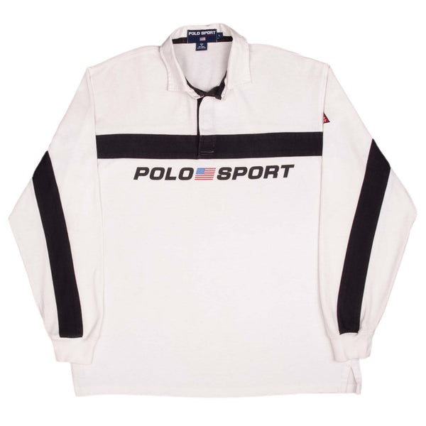 Vintage Ralph Lauren Polo Sport Rugby Polo Shirt 1990S Size Large