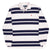 Vintage Ralph Lauren Blue And White Striped Rugby Polo Shirt 1990S Size Large