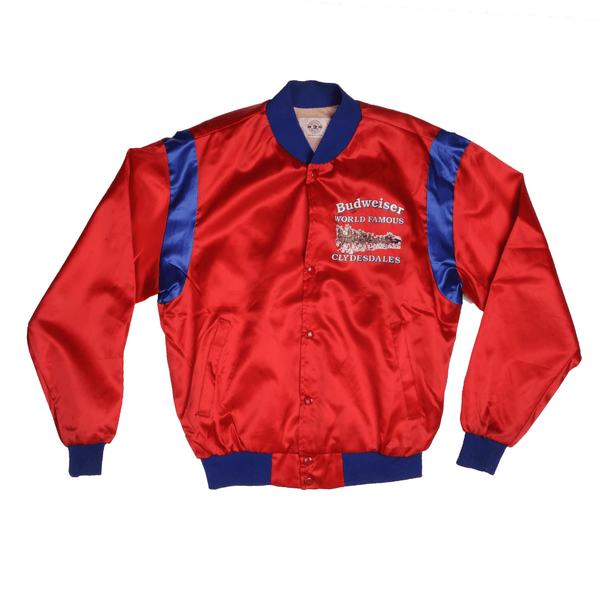 CHAQUETA BOMBER VINTAGE BUDWEISER AÑOS 90 TALLA MEDIANA FABRICADA EN EE. UU.