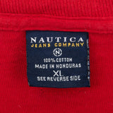 Vintage Nautica Jeans Red Long Sleeve Tee Shirt 2000S Size XL