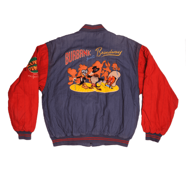 Vintage Warner Bros Looney Tunes All Star Shows Burbank Goes To Broadway Jacket 1993 Size L