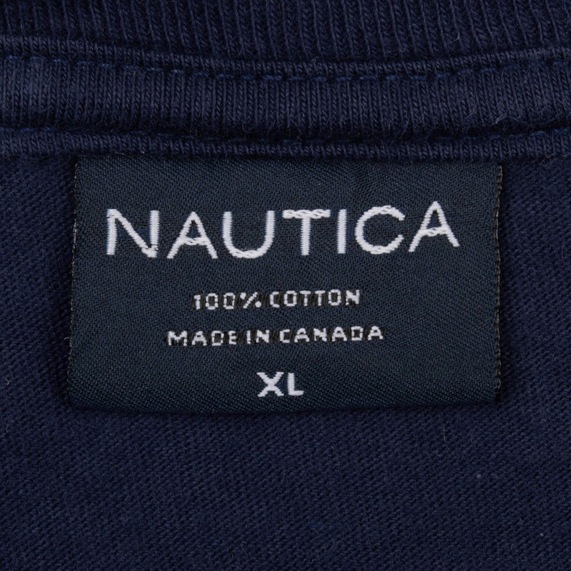 Vintage Nautica Blue Long Sleeve Tee Shirt 2000S Size XL