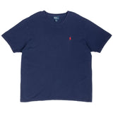 Vintage Polo Ralph Lauren Classic Navy Blue Tee Shirt 1990S Size XL With Single Stitch Sleeves