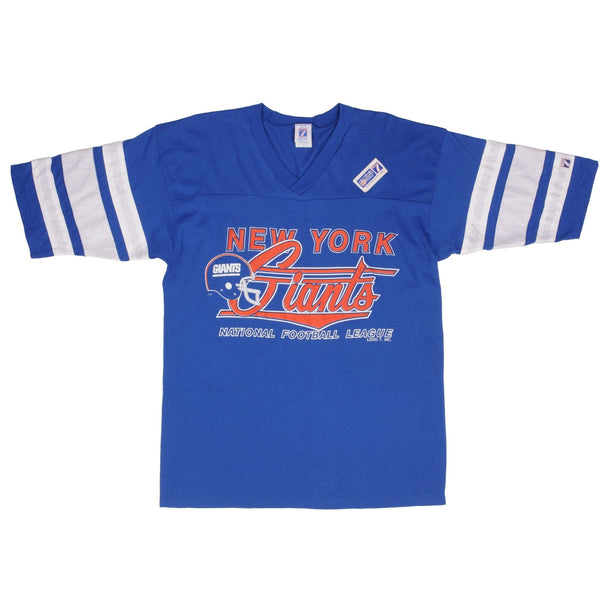 Vintage Deadstock NFL New York Giants Tee Shirt 1990 Size Large Made In USA With Single Stitch Sleeves