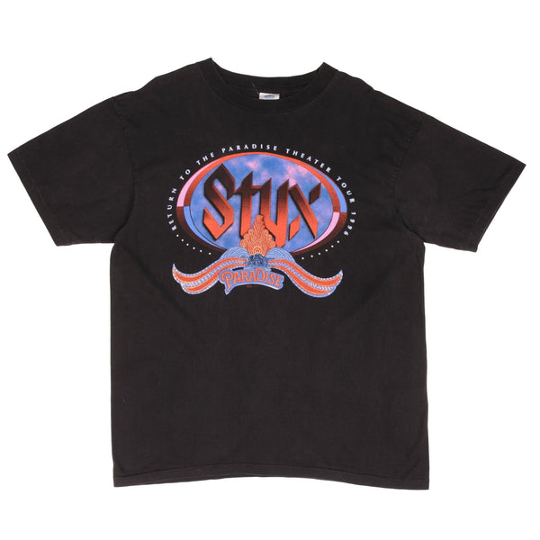 Vintage Styx Return To The Paradise Theater North American Tour 1996 Tee Shirt Size Xl Made In USA With Single Stitch Sleeves