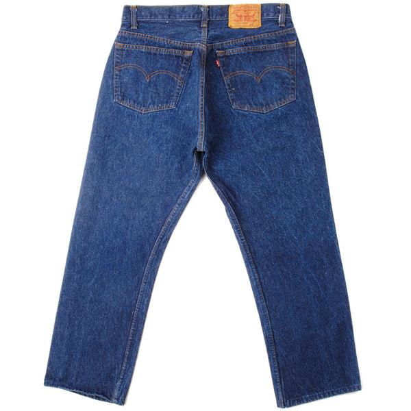 JEANS VINTAGE LEVIS 501 INDIGO 1985-1988 TALLA W34 L26 HECHOS EN EE. UU.