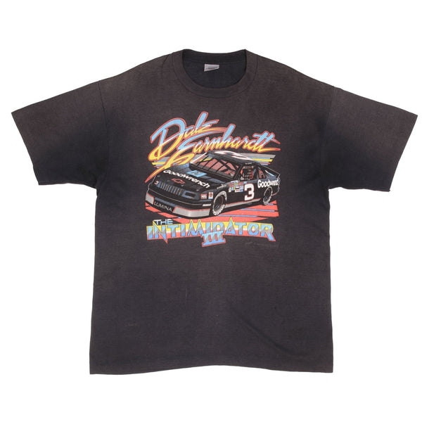 Vintage Nascar Dale Earnhardt Intimidator 3 1990 Tee Shirt Size Large Made In Usa With Single Stitch Sleeves