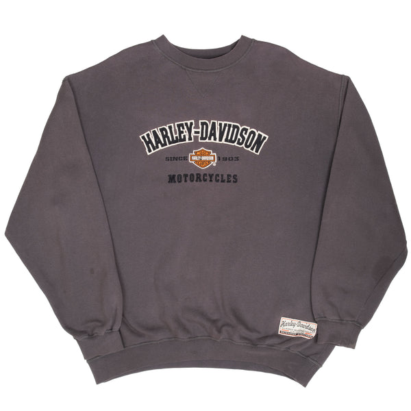 Vintage Harley Davidson Motorcycle 1990S Dark Grey Sweatshirt Size 2XL