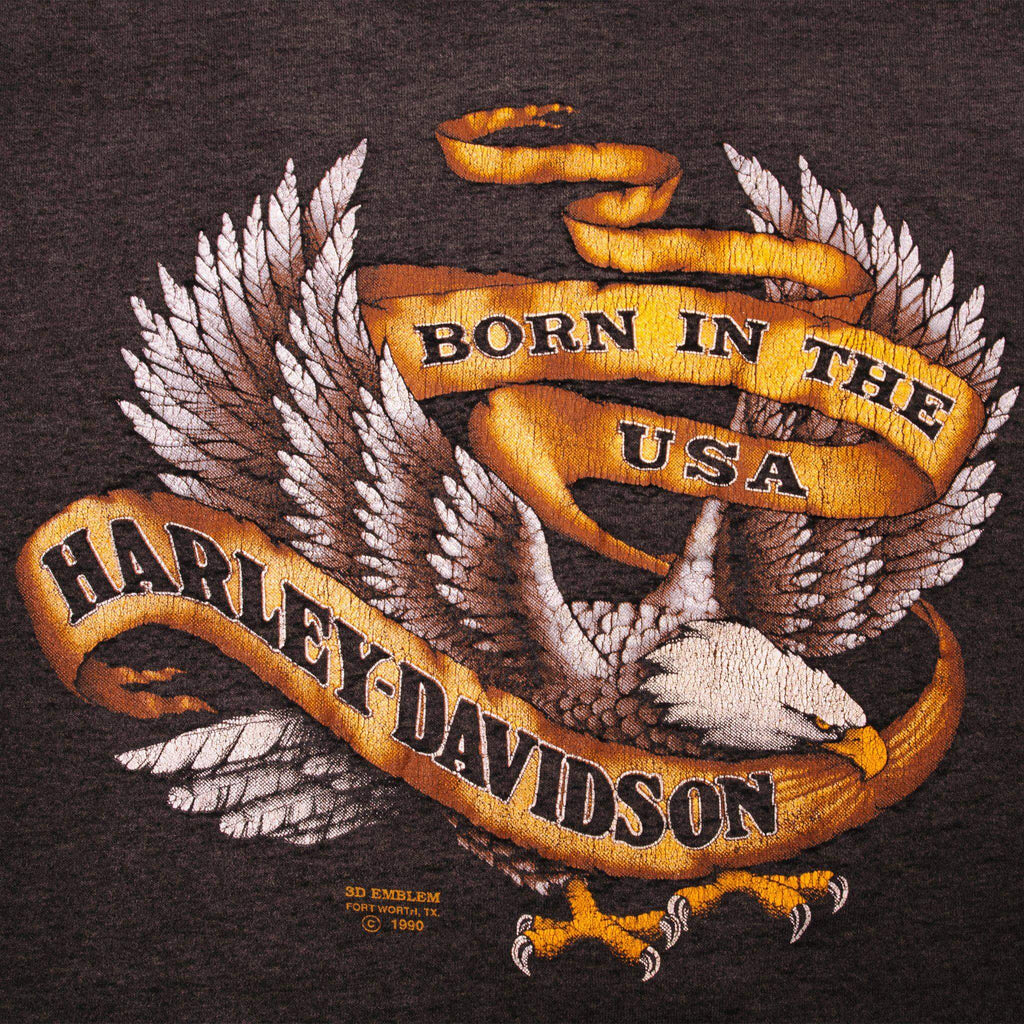 VINTAGE 3D EMBLEM HARLEY DAVIDSON TEE SHIRT 1990 SIZE XL MADE IN USA –  Vintage rare usa