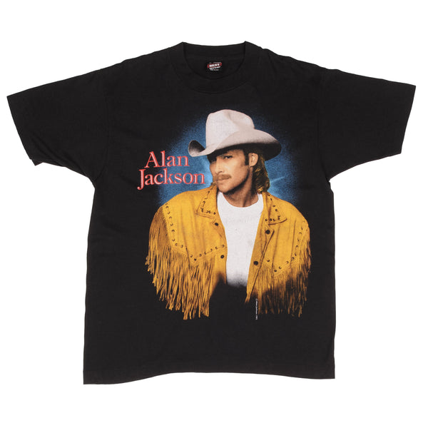 Vintage Alan Jackson A lot About Livin And A Little Bout Love Tee Shirt 1993 Medium Made In USA With Single Stitch Sleeves