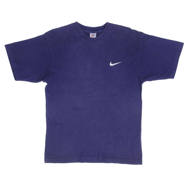 Vintage Nike Classic Swoosh Blue Tee Shirt Size 1990s Size Medium