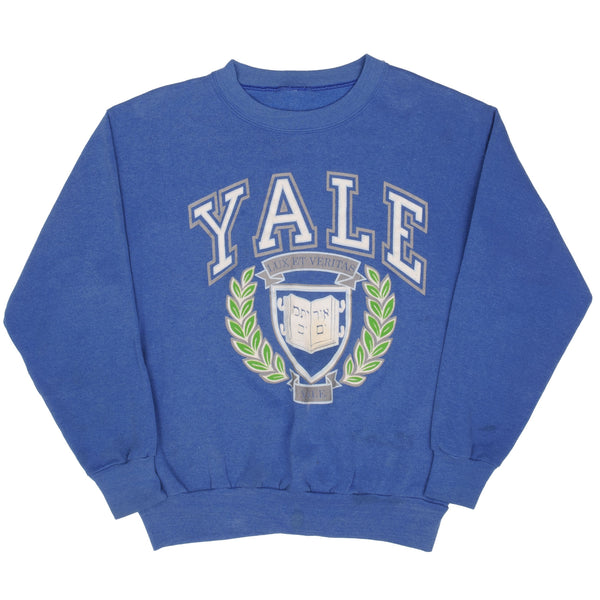 SUDADERA AZUL VINTAGE DE LA UNIVERSIDAD DE YALE, AÑOS 90, TALLA MEDIANA