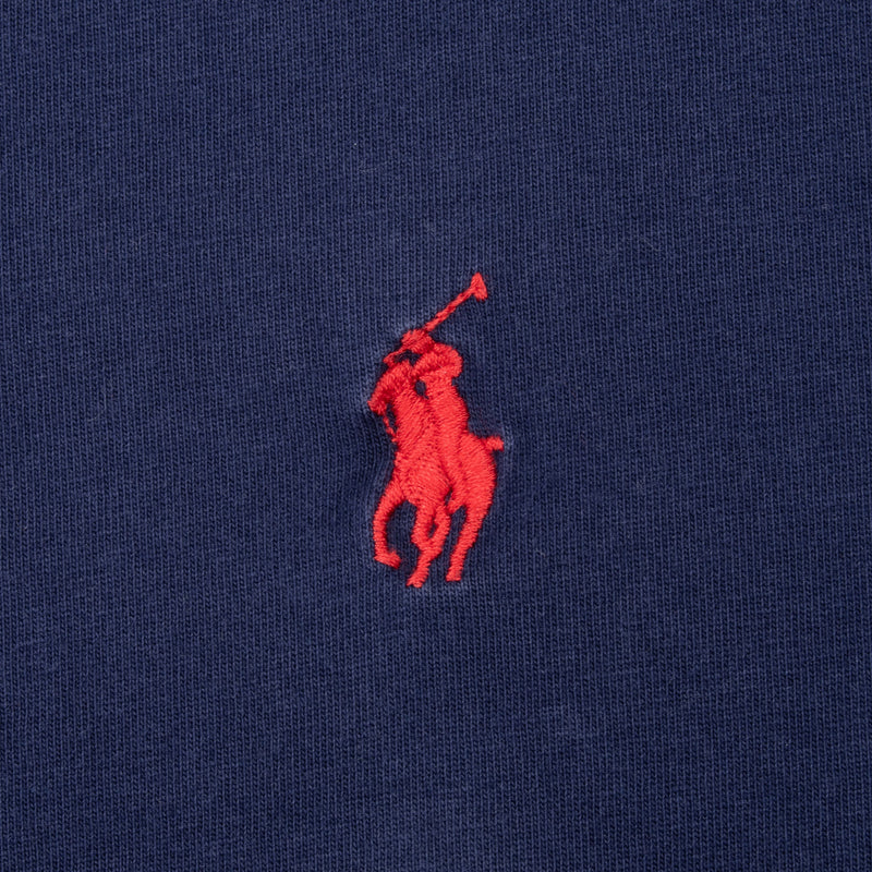 Vintage Polo Ralph Lauren Classic Navy Blue Tee Shirt 1990S Size XL With Single Stitch Sleeves