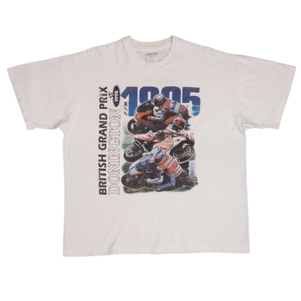 Vintage Moto GP British Grand Prix 1995 Donington Tee Shirt 1995 Size XL Made In USAVintage Moto GP British Grand Prix 1995 Donington Tee Shirt 1995 Size XL 